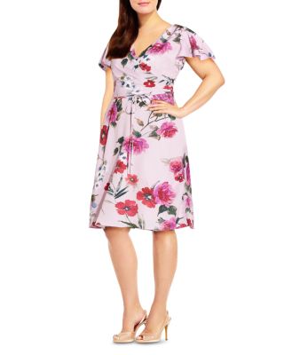 Adrianna Papell Plus Floral Print Faux ...
